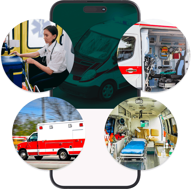 grafica telefono con immagini ambulanza